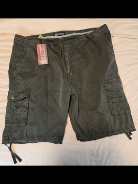 NWT WenVen Big & Tall Cargo Shorts Drk Gray Military Work Tactical Heavy Duty